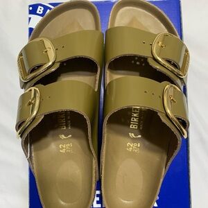 Arizona Big Buckle Mud Green Narrow Fit Authentic Birkenstock Sandal Brand New